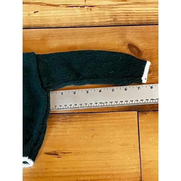 Vintage Dupont Acrylic Baby Cardigan Sweater.Green w/white trim.See measurements - Picture 8 of 8